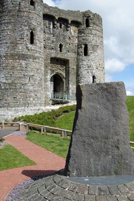 Princess Gwenllian s memorial stone outside Kidwelly Castle